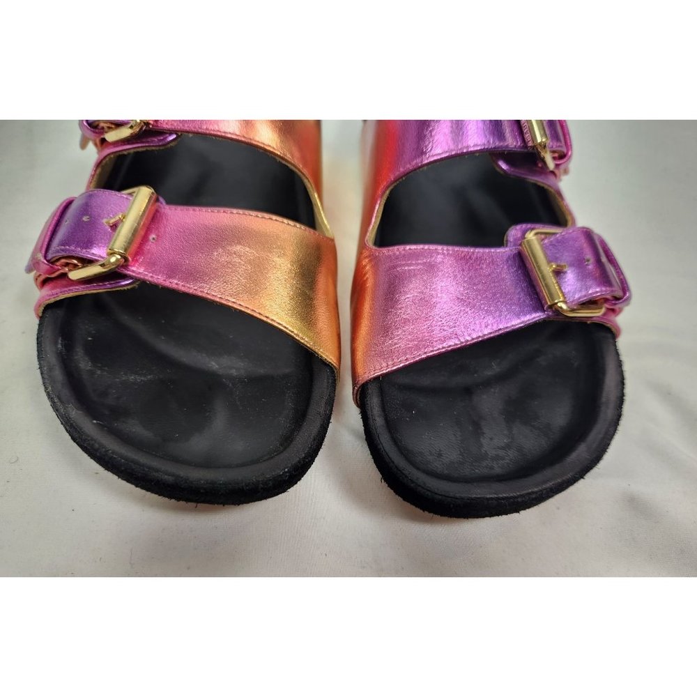 Isabel Marant Women's Sz. 36 LENNYO BUCKLE SANDALS In Metallic PInk - Picture 2 of 8